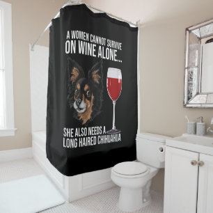 Long Haired Chihuahua and Wine Dog Lover Gift