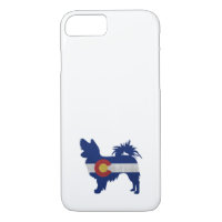 Long Haired Chihuahua Colorado Flag Silhouette Cas