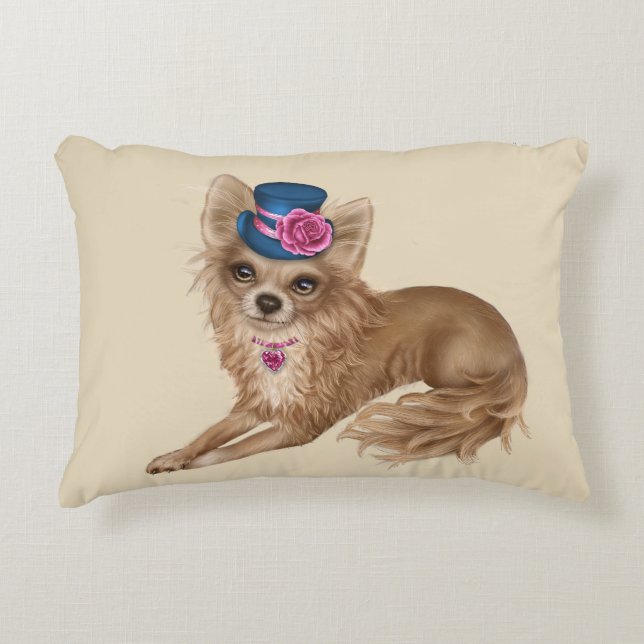 Long Haired Chihuahua Coussin (Devant)