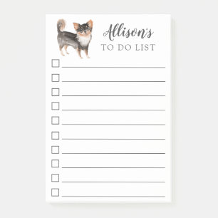 Long Haired Chihuahua Dog Personalized To Do List Post-it Notes