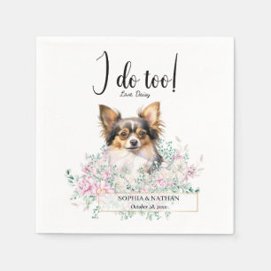 Long Haired Chihuahua Dog Wedding Cocktail Napkins