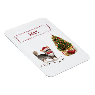 Long Haired Chihuahua Funny Christmas Dog Tree Magnet