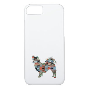 Long Haired Chihuahua Geo Silhouette Plaid Case-Ma Case-Mate iPhone Case
