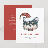 Long Haired Chihuahua Happy Howlidays Card