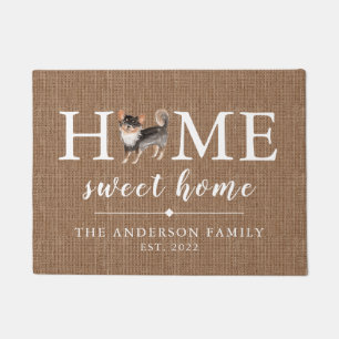 Long Haired Chihuahua Home Sweet Home Doormat