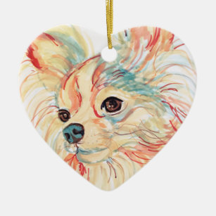 Long Haired Chihuahua Pop Art Ornament