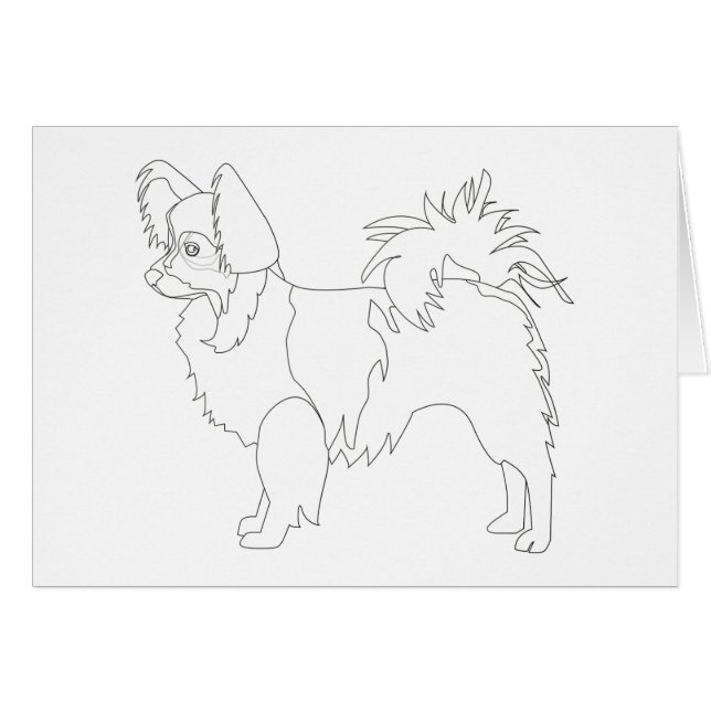 Long-haired Chihuahua Ready to Colour and Customiz (Front Horizontal)