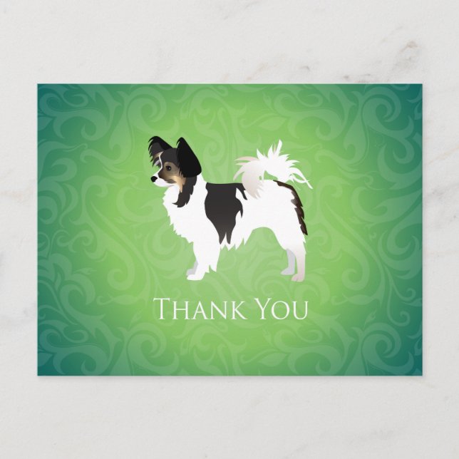 Long-haired Chihuahua Thank You Design Postcard (Front)