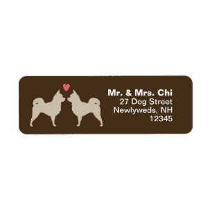 Long Haired Chihuahuas avec le coeur Adresse de re