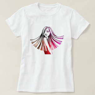 Long Haired Colourful Beauty T-Shirt