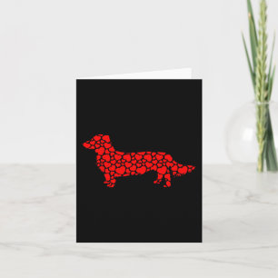 Long Haired Dachshund Dog Cute Silhouette Heart Va Card