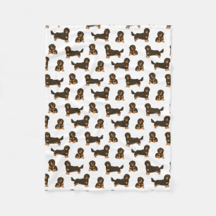 Long-haired Dachshund Fleece Blanket