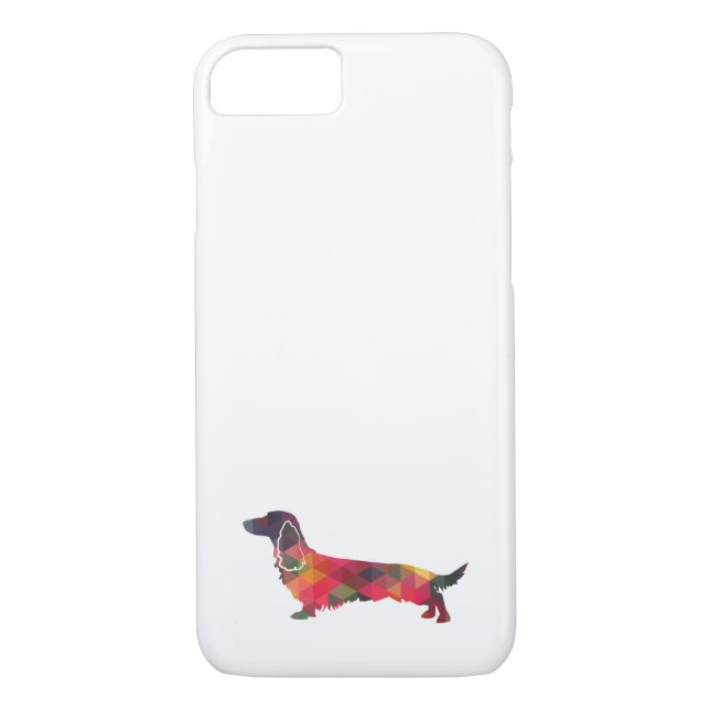 Long Haired Dachshund Geo Silhouette Multi Case-Mate iPhone Case (Back)