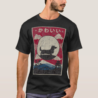 Long Haired Dachshund Japanese Design Kawaii Dog M T-Shirt
