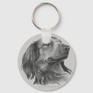 Long-Haired Dachshund Keychain
