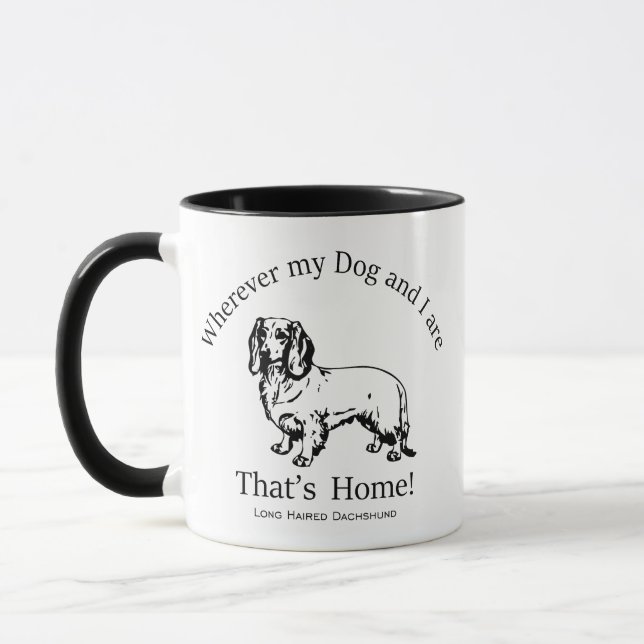 Long Haired Dachshund Mug (Left)