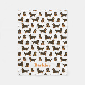 Long-haired Dachshund Personalized Blanket - Dog