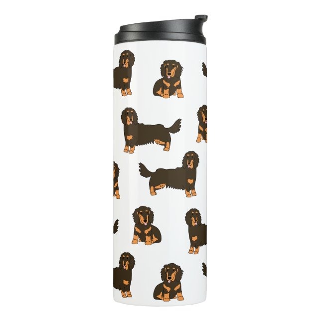 Long-haired Dachshund Thermal Tumbler (Rotated Left)