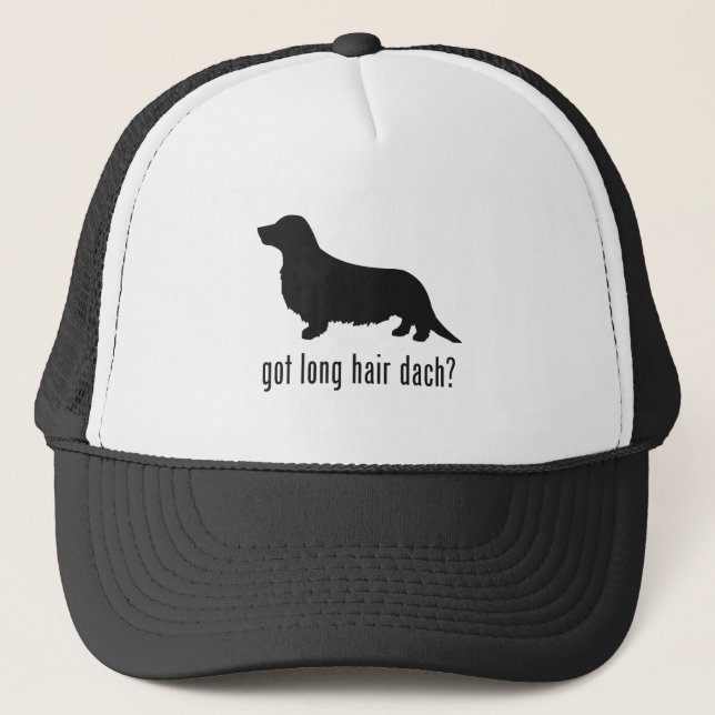 Long Haired Dachsund Trucker Hat (Front)