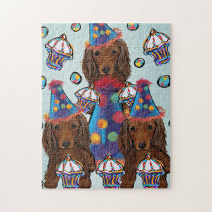 LONG HAIRED DOXIES JIGSAW PUZZLE