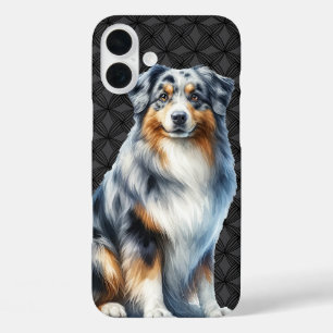 LONG HAIRED FLUFFY AUSTRALIAN SHEPHERD DOG iPhone 16 PLUS CASE
