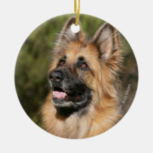 Long Haired German Shepherd 1 Ceramic Ornament