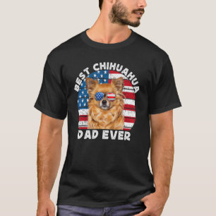 Long Haired Hair Chihuahua Dad Chiwawa Dog America T-Shirt