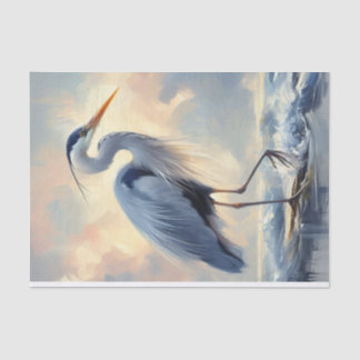 Long Haired Heron Decoupage Tissue Paper