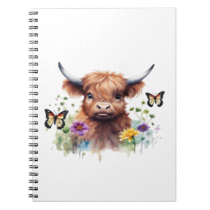 Long Haired Highland Baby Cow Classic T-Shirt Notebook