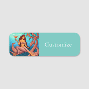 Long-haired Martini Mermaid Thunder_Cove Name Tag