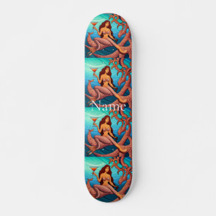 Long-haired Martini Mermaid Thunder_Cove  Skateboard