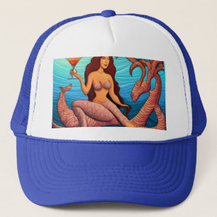 Long-haired Martini Mermaid Thunder_Cove  Trucker Hat