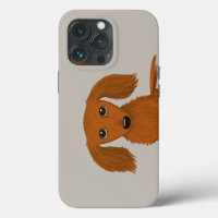 Long Haired Red Dachshund | Cute Doxie Cartoon Dog