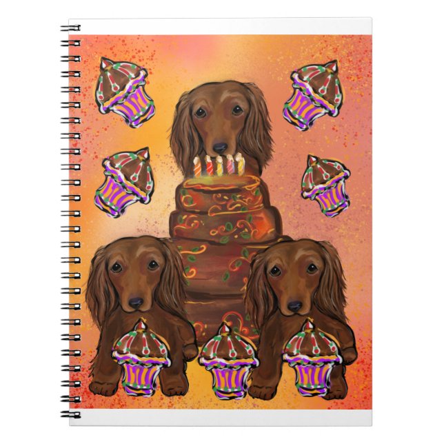 Long Haired Red Dachshunds Notebook (Front)
