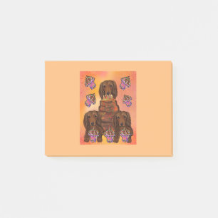 Long Haired Red Dachshunds Post-it Notes