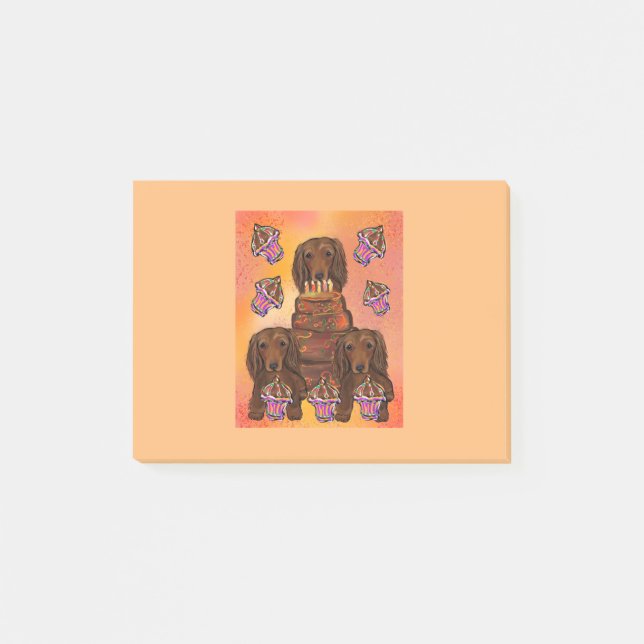 Long Haired Red Dachshunds Post-it Notes (Front)