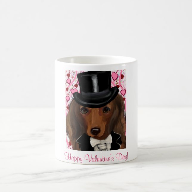 Long Haired Red Doxie Coffee Mug (Center)