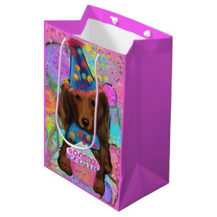 LONG HAIRED RED DOXIE MEDIUM GIFT BAG