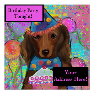 LONG HAIRED RED DOXIE POSTER