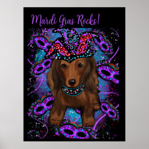 LONG HAIRED RED DOXIE POSTER