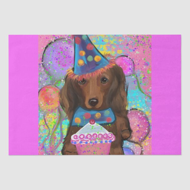 LONG HAIRED RED DOXIE       TISSUE PAPER (Front)