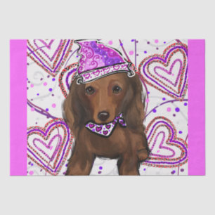 LONG HAIRED RED DOXIE TISSUE PAPER