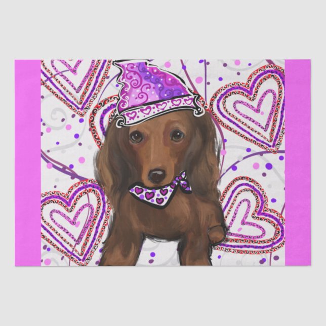 LONG HAIRED RED DOXIE           TISSUE PAPER (Front)