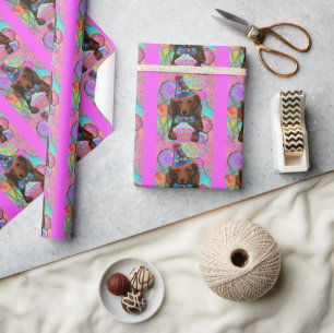 LONG HAIRED RED DOXIE       WRAPPING PAPER