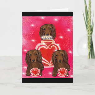 Long Haired Red Doxies Card