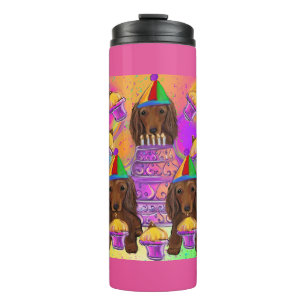 Long Haired Red Doxies Thermal Tumbler