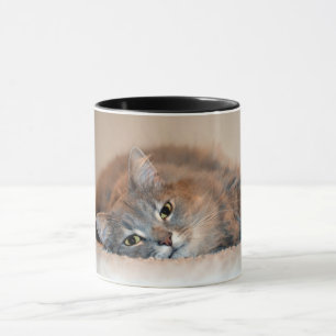 Long Haired Russian Blue Cat by Shirley Taylor Mug