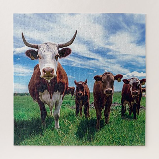 Long Horn Cattle Jigsaw Puzzle (Vertical)