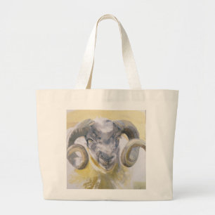 Long Horn Sheep 2 Large Tote Bag