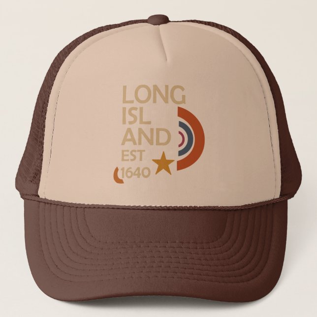 Long Island 1640 – Retro Starburst (Cream & Rust) Trucker Hat (Front)